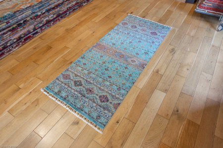 Hand-Knotted Khorjin Runner From Afghanistan