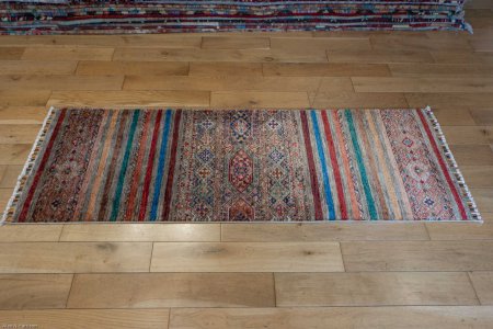Hand-Knotted Khorjin Runner From Afghanistan
