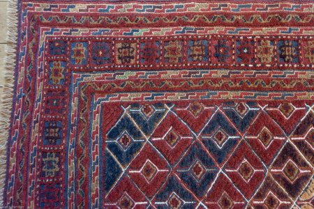 Hand-Knotted Fine Mushwani Rug From Afghanistan