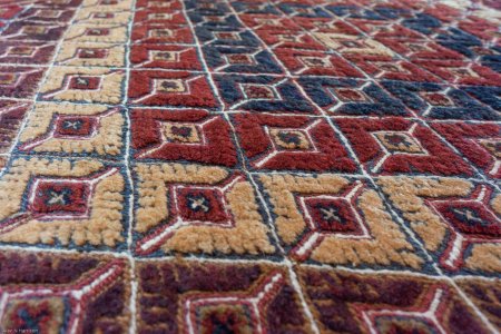 Hand-Knotted Fine Mushwani Rug From Afghanistan