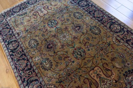 Hand-Knotted Mashad Palace Rug From India