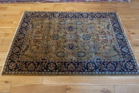 Hand-Knotted Mashad Palace Rug From India