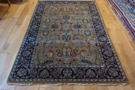 Hand-Knotted Mashad Palace Rug From India