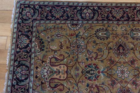 Hand-Knotted Mashad Palace Rug From India