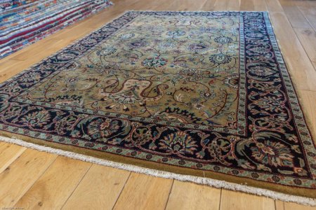 Hand-Knotted Mashad Palace Rug From India