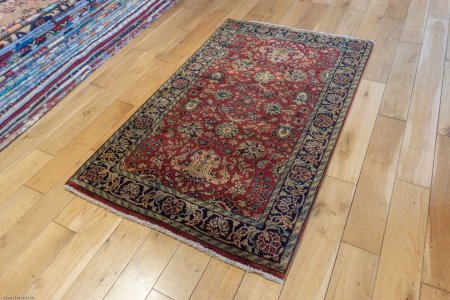 Hand-Knotted Mashad Palace Rug From India