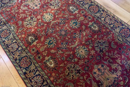 Hand-Knotted Mashad Palace Rug From India