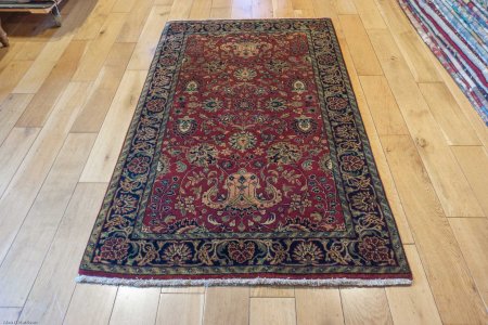 Hand-Knotted Mashad Palace Rug From India