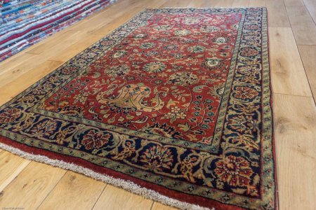 Hand-Knotted Mashad Palace Rug From India