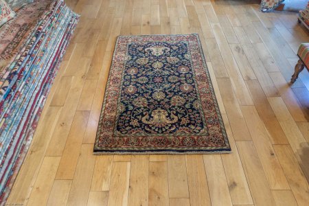 Hand-Knotted Mashad Palace Rug From India