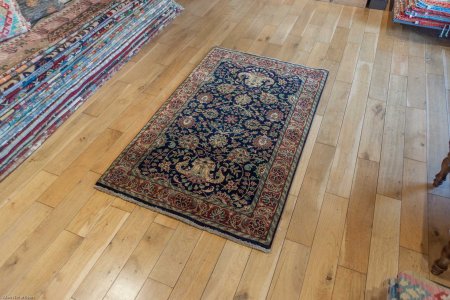 Hand-Knotted Mashad Palace Rug From India