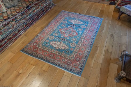 Hand-Knotted Kazak Yakash Rug From Afghanistan