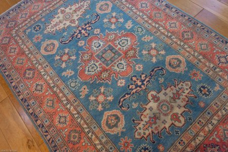 Hand-Knotted Kazak Yakash Rug From Afghanistan