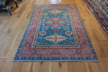 Hand-Knotted Kazak Yakash Rug From Afghanistan