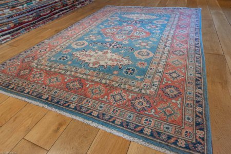 Hand-Knotted Kazak Yakash Rug From Afghanistan