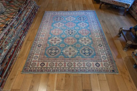 Hand-Knotted Kazak Yakash Rug From Afghanistan