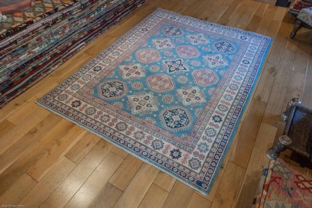 Hand-Knotted Kazak Yakash Rug From Afghanistan