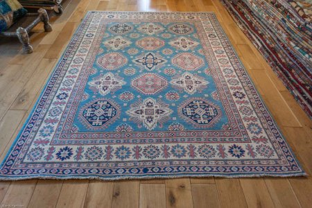 Hand-Knotted Kazak Yakash Rug From Afghanistan