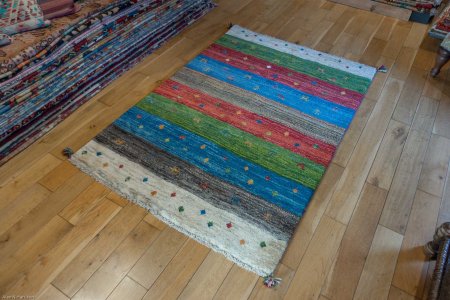 Hand-Knotted Gabbeh Rug From Iran (Persian)