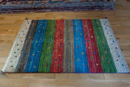 Hand-Knotted Gabbeh Rug From Iran (Persian)