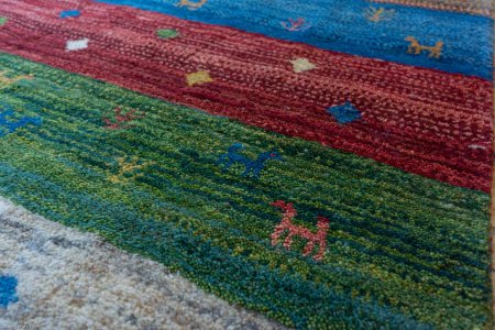 Hand-Knotted Gabbeh Rug From Iran (Persian)