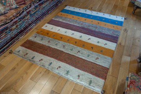 Hand-Knotted Gabbeh Rug From Iran (Persian)