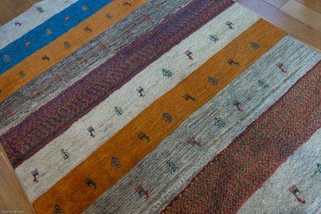 Hand-Knotted Gabbeh Rug From Iran (Persian)