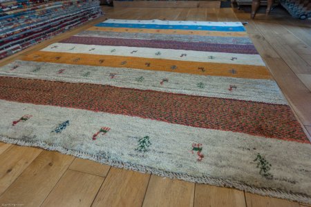 Hand-Knotted Gabbeh Rug From Iran (Persian)