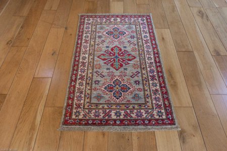 Hand-Knotted Kazak Rug From Afghanistan