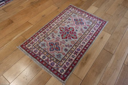 Hand-Knotted Kazak Rug From Afghanistan