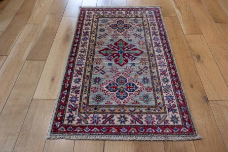 Hand-Knotted Kazak Rug From Afghanistan