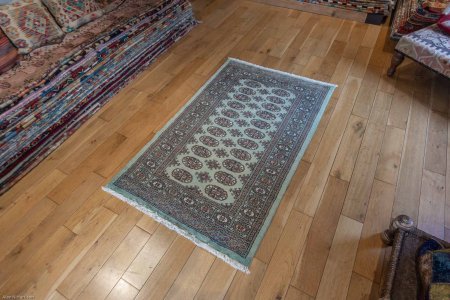 Hand-Knotted Bokhara Rug From Pakistan