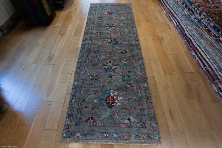 Hand-Knotted Sultanabad Runner From Afghanistan