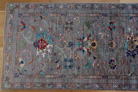 Hand-Knotted Sultanabad Runner From Afghanistan