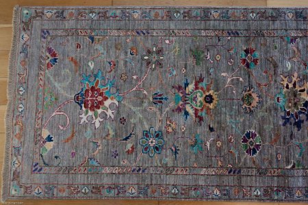 Hand-Knotted Sultanabad Runner From Afghanistan