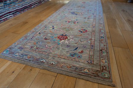 Hand-Knotted Sultanabad Runner From Afghanistan