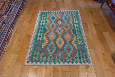 Hand-Made Mazar Kilim From Afghanistan