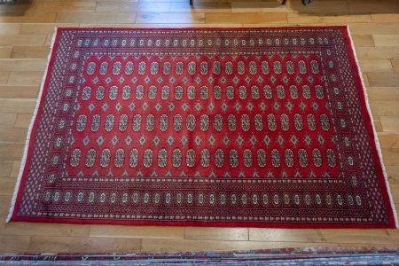 Hand-Knotted Bokhara Rug From Pakistan