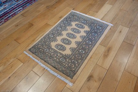 Hand-Knotted Bokhara Rug From Pakistan
