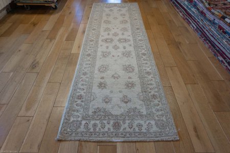 Hand-Knotted Ziegler Runner From Afghanistan