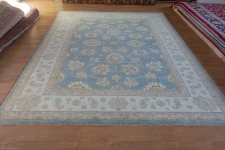 Hand-Knotted Ziegler Rug From Afghanistan