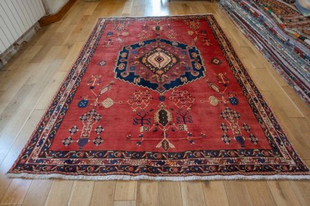 Hand-Knotted Sirjand Rug From Iran (Persian)