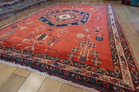 Hand-Knotted Sirjand Rug From Iran (Persian)