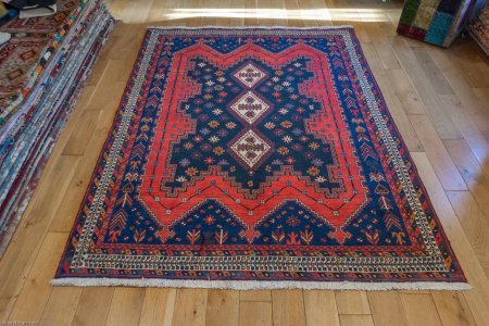 Hand-Knotted Sirjand Rug From Iran (Persian)