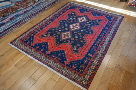 Hand-Knotted Sirjand Rug From Iran (Persian)