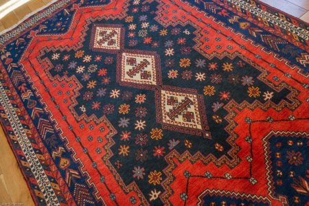 Hand-Knotted Sirjand Rug From Iran (Persian)