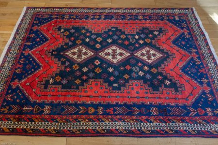 Hand-Knotted Sirjand Rug From Iran (Persian)