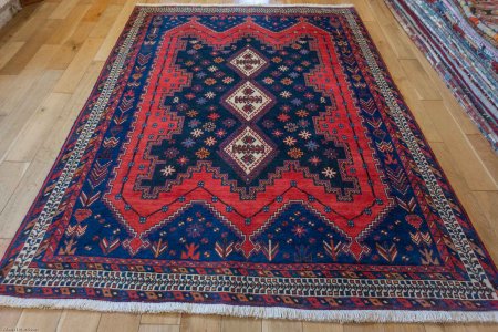 Hand-Knotted Sirjand Rug From Iran (Persian)