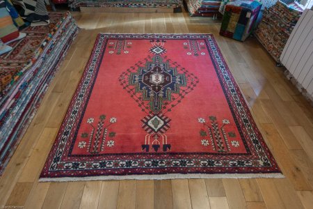 Hand-Knotted Sirjand Rug From Iran (Persian)