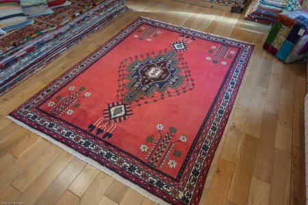 Hand-Knotted Sirjand Rug From Iran (Persian)